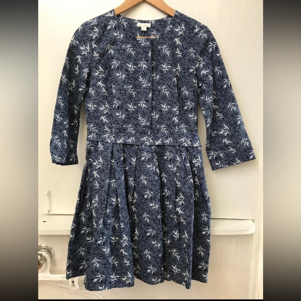 Gap Designed and Crafted Dress Fit & Flare Pockets- Women’s 8- Bamboo Leaf Print